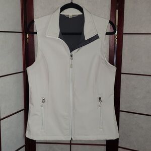 Port Authority White Medium Sleeveless Vest Jacket